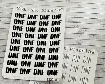 DNF, Did Not Finish, Script Allocators and Titles That Are Functional and Handmade Planner Sticker Sheets