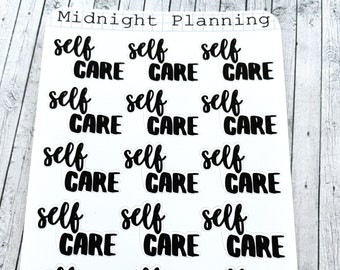 Self Care, Script Allocators und Titel, die funktional sind und handgefertigte Planer Sticker Blätter
