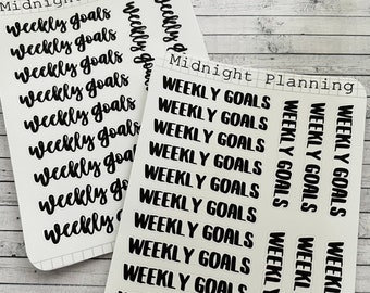Weekly Goals In a Smaller Size, Functional and Handmade Planner Sticker Sheets