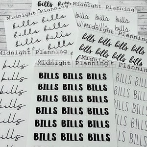 Bills Scripts, Functional and Handmade Planner Sticker Sheets