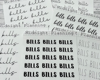 Scripts de factures, feuilles d'autocollants pour agendas fonctionnels et faits main