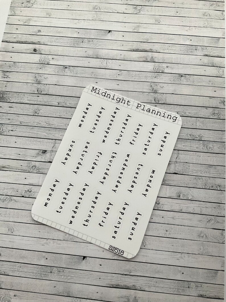 Weekly Labels in Font Which Are Smaller, Functional and