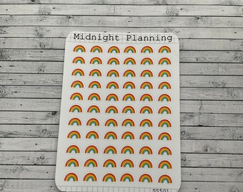Rainbow Bullet Point Sticker Sheet | Brighter and Happy To Do List