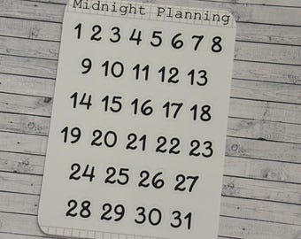 Number Planner Stickers