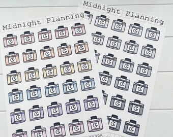 Ink Jar, Fountain Pen Ink, Functional and Handmade Planner Sticker Sheets