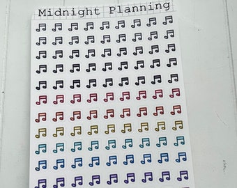 Music Note Bullet Point, Functional and Handmade Planner Sticker Sheets