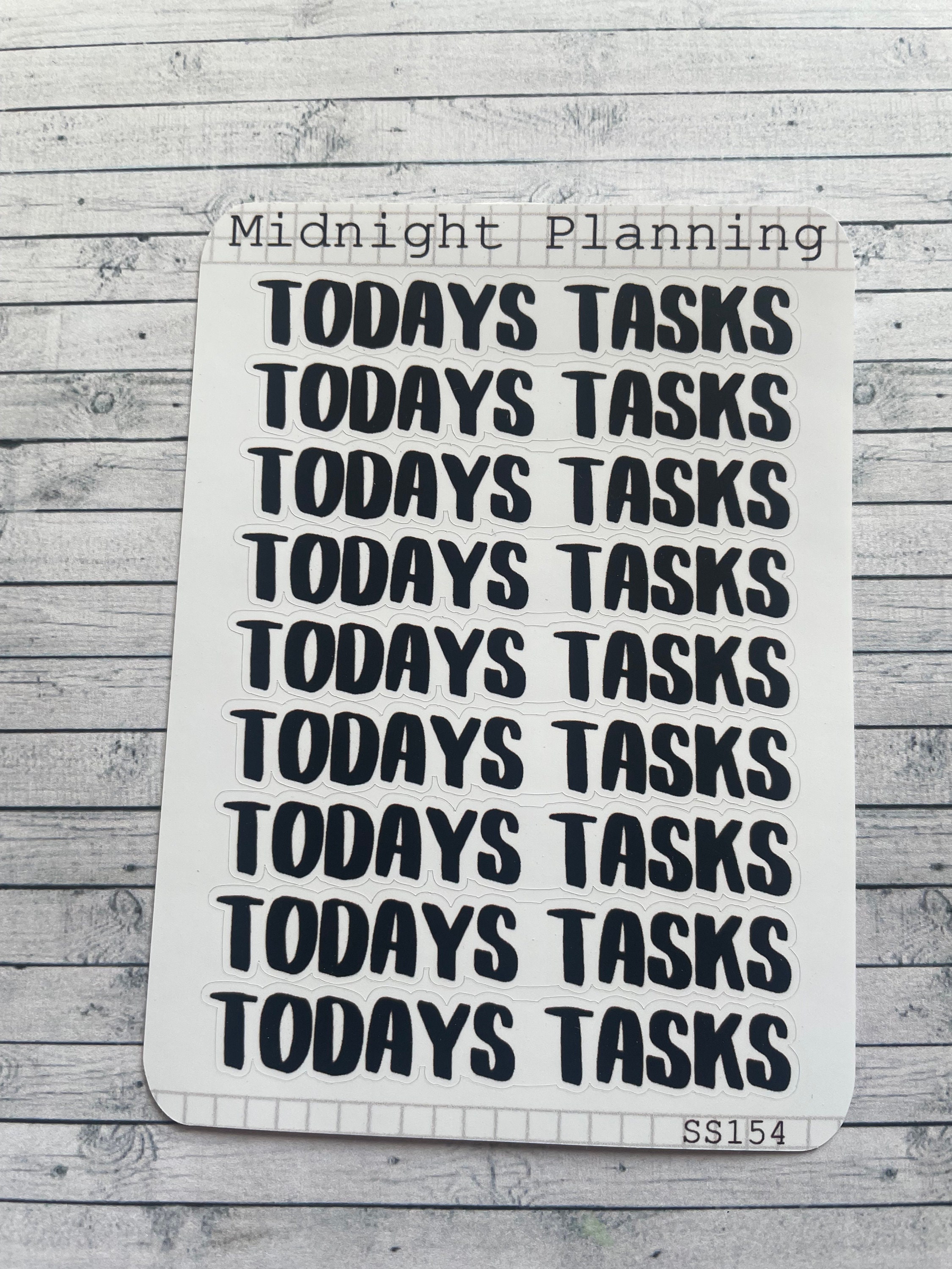 Todays Tasks Labels in Font Eight, Personal List, Functional and ...