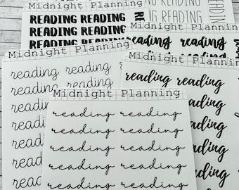 Scripts de lecture, feuilles d'autocollants pour agendas fonctionnels et faits main
