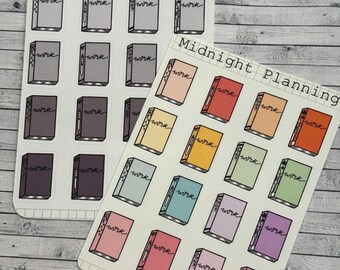 Work Notebooks With Decorated Spines, Large Stickers, Functional and Handmade Planner Sticker Sheets