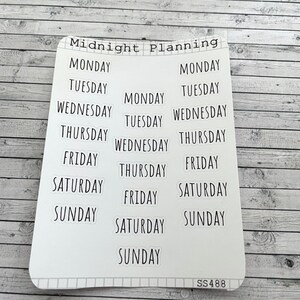Weekly Labels in Font Ten Smaller, Functional and Handmade Planner Sticker Sheets