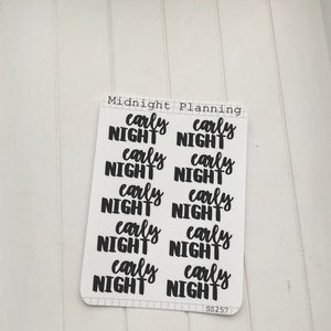 Early Night, Script Allocators and Titles That Are Functional and Handmade Planner Sticker Sheets