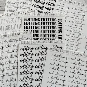 Modifica, ispirazione per scrittori e autori, allocatori di script e titoli funzionali e fogli di adesivi per planner fatti a mano