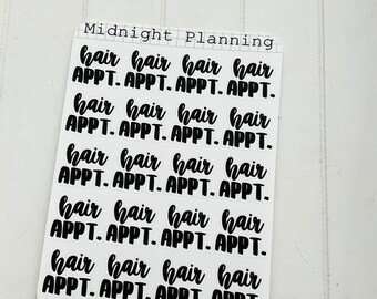 Hair Appointment, Script Allocators and Titles That Are Functional and Handmade Planner Sticker Sheets