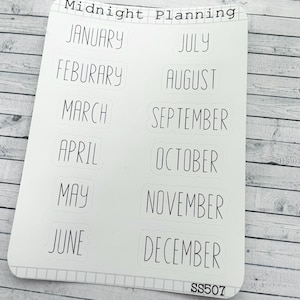 Monthly Labels In Font Ten, Functional and Handmade Planner Sticker Sheets