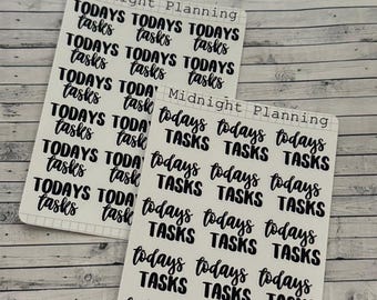 Todays Tasks layered Personal List, Functional and Handmade Planner Sticker Sheets
