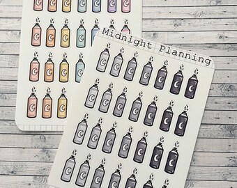 Cleaning Bottles, Functional and Handmade Planner Sticker Sheets