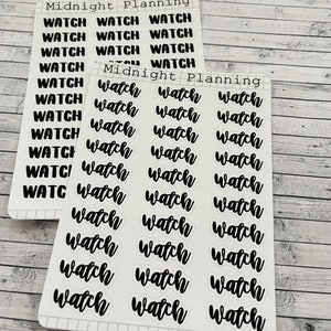 Watch, Script, Titles That Are Functional and Handmade Planner Sticker Sheets