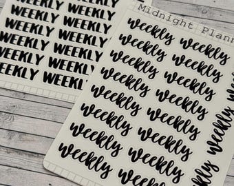 Weekly Script | Calligraphy Titles | Weekly Goals | Sticker Sheets