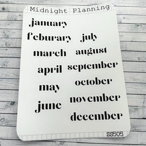 Monthly Labels In Font Seventeen, Functional and Handmade Planner Sticker Sheets