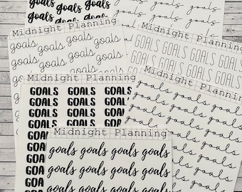 GOals Scripts, funktionale und handgefertigte Planer Sticker Sheets