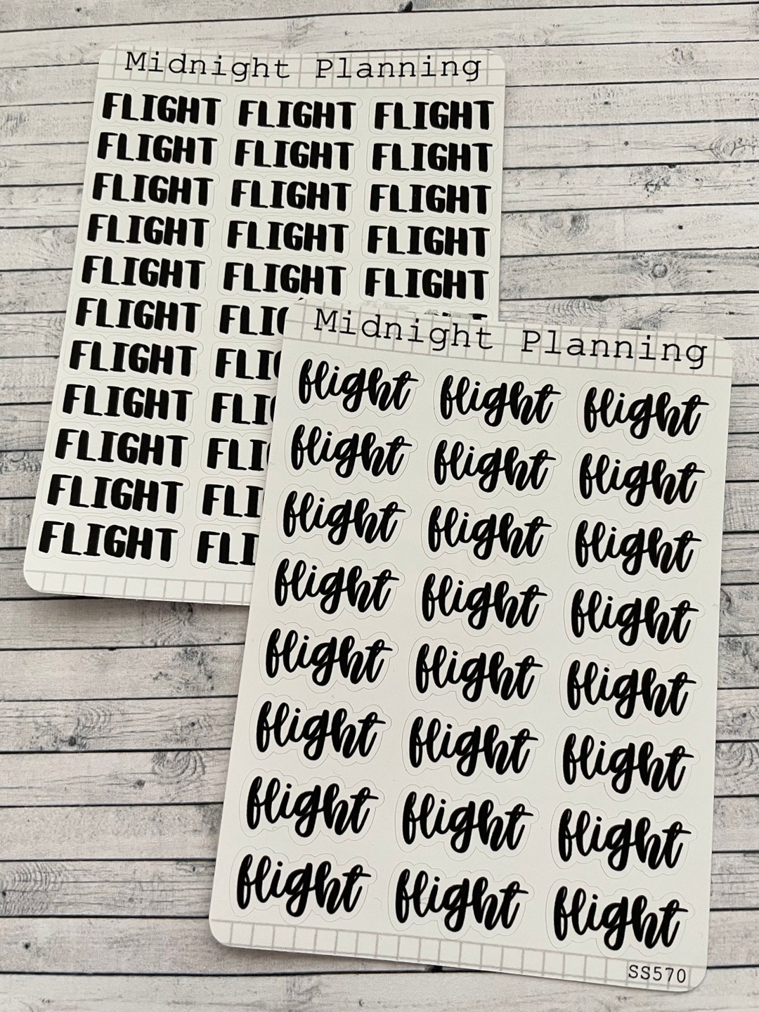 Flight, Script, Titles That Are Functional and Handmade Planner Sticker ...