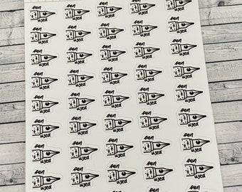 Pen Used Decorative and Marker Stickers, Functional and Handmade Planner Sticker Sheets