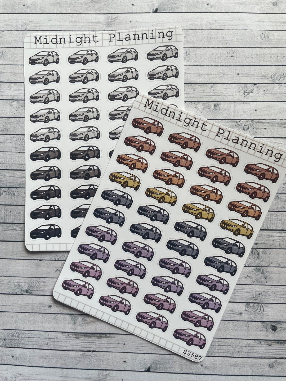 Car and Travel Stickers, Functional and Handmade Planner Sticker Sheets ...