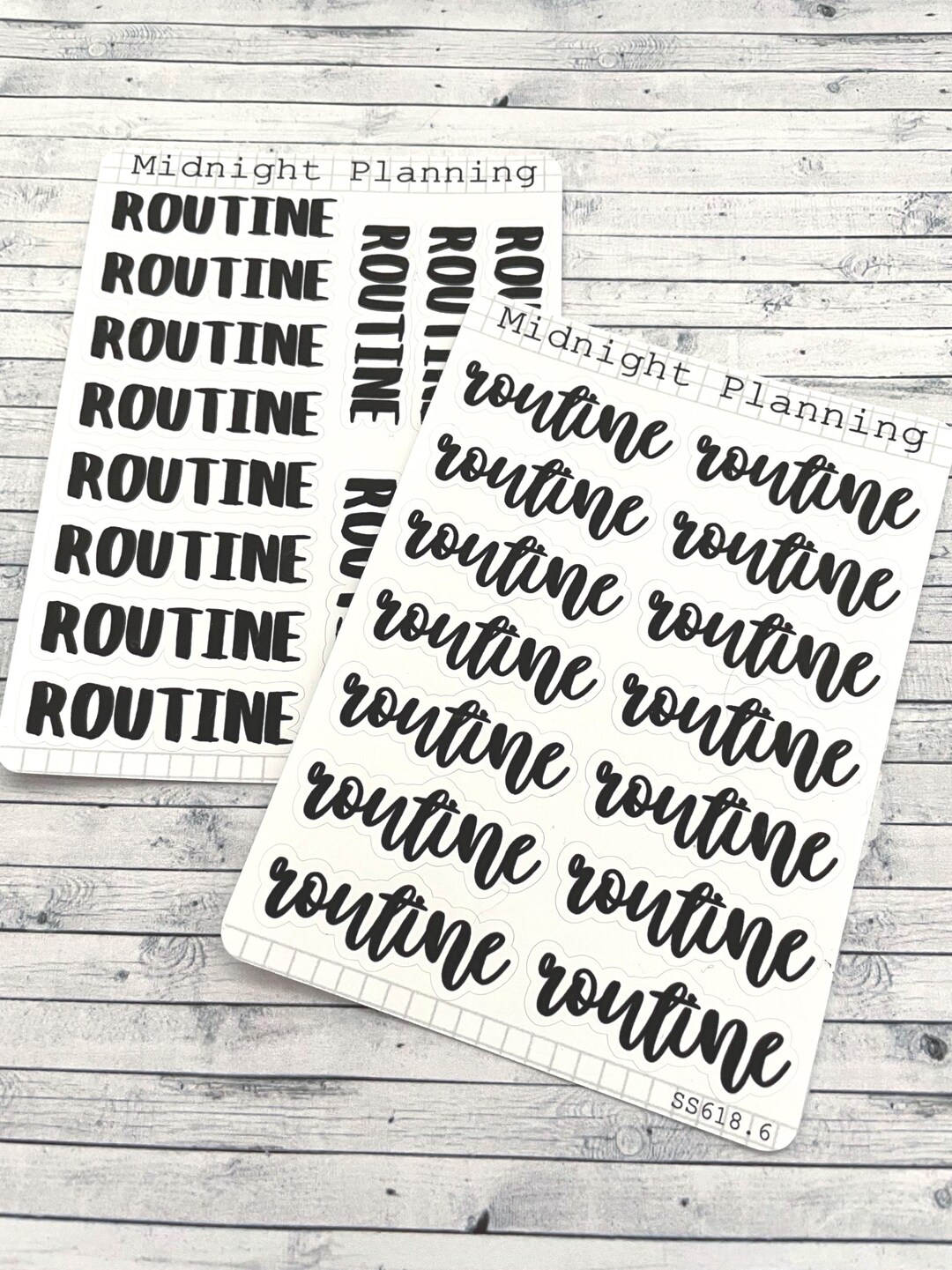 Routine Script, Titles That Are Functional and Handmade Planner Sticker ...