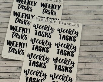 Weekly Tasks layered List, Functional and Handmade Planner Sticker Sheets