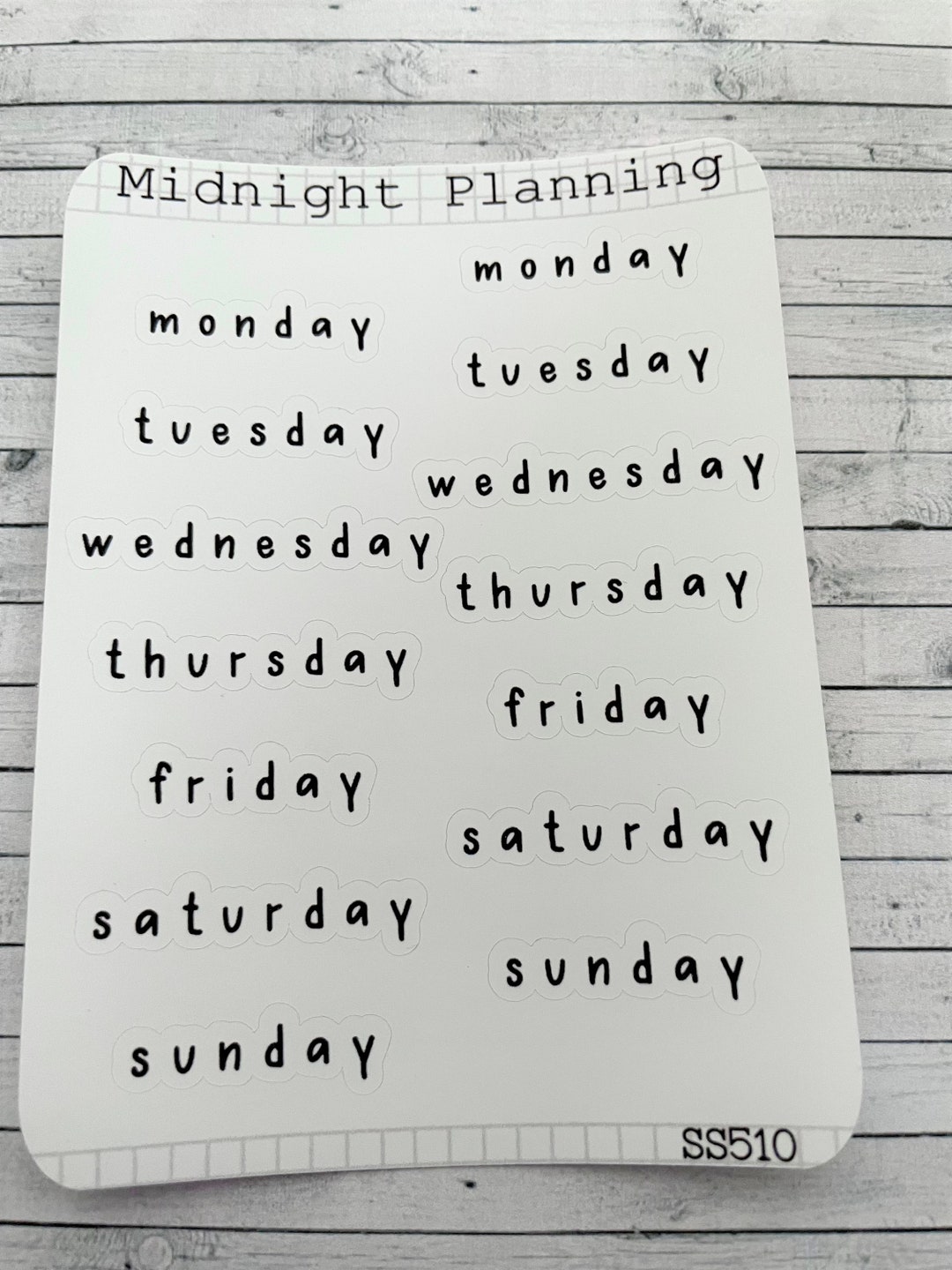 Weekly Labels in Font Functional and Handmade Planner Sticker