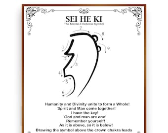 Sei He Ki Symbol | 6 Jpg & 3 Png |REIKi symbol , du wirst lernen sie zu zeichnen, druckbare Größe 8.5 x 11 inch