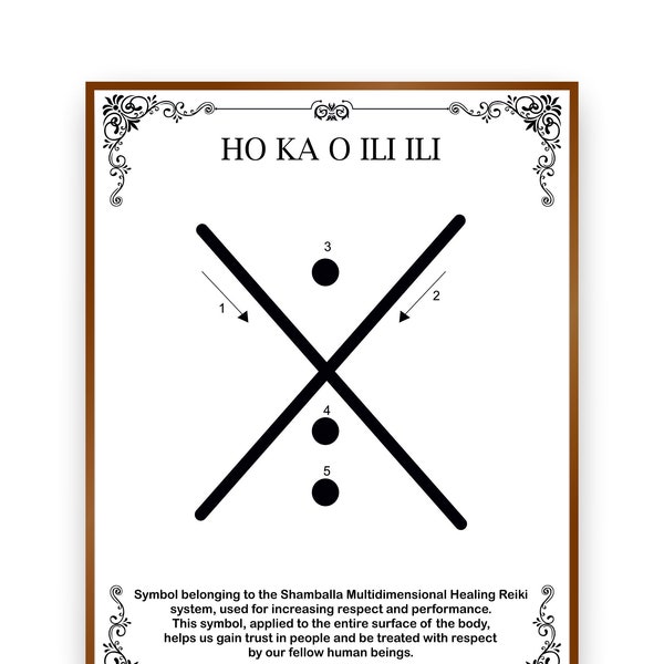 Ho Ka O Ili Ili, Shamballa Symbol for Respect, Honor, and Self-Confidence, you will learn to draw it, printable size  8.5x11 inch (A4)