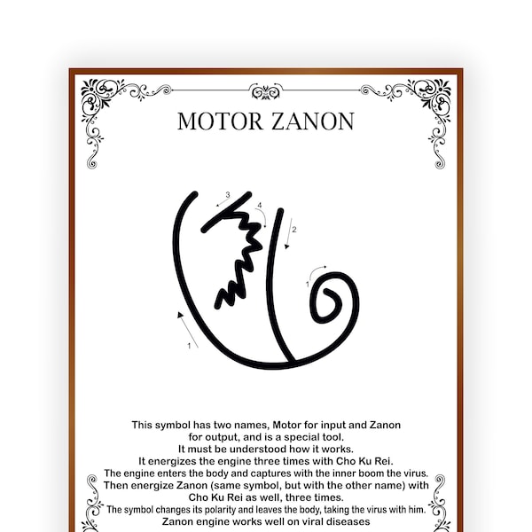 Moteur Zanon Shamballa Symbole Le symbole antiviral Qui est idéal pour votre immunité, vous apprendrez à le dessiner, taille imprimable 8,5x11 pouces