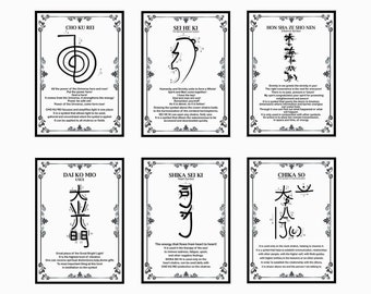 Paquete de 6 símbolos. Cho ku Rei, Sei He Ki, Hon Sha Ze Sho Nen, Dai Ko Mio Usui, Shika Sei Ki, Chika So