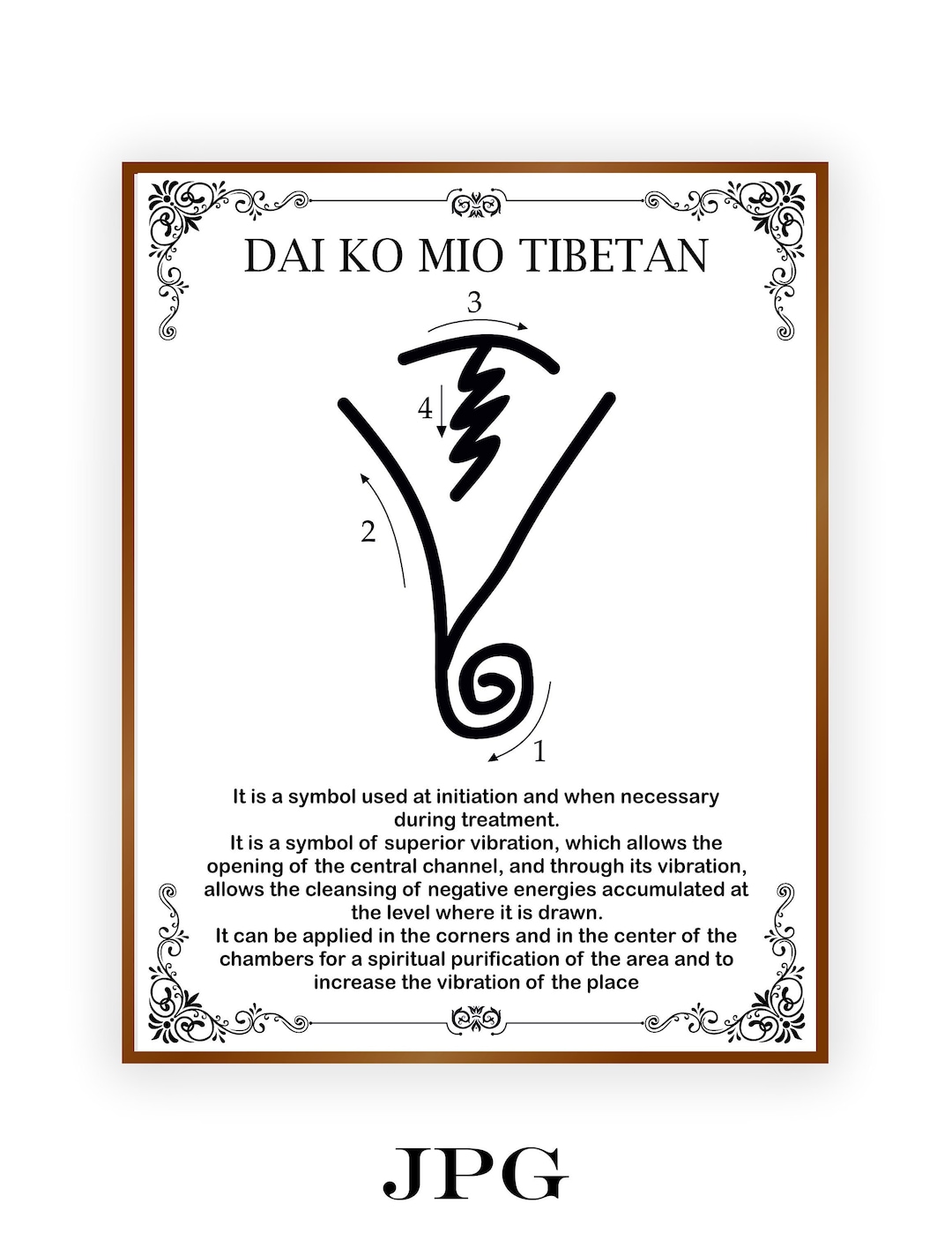 Dai Ko Mio Tibetan Symbol Reiki Symbol Reiki Printable, Size 8.5X11