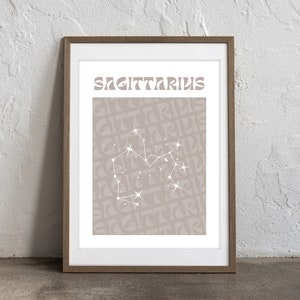 Sagittarius Zodiac Sign Poster | Astrology Printable Wall Art | Minimalist Home Decor | Digital Download