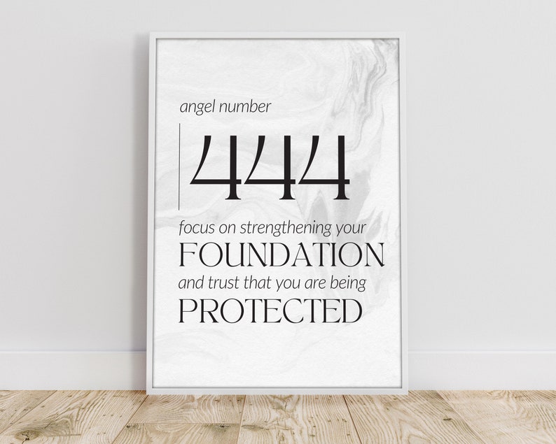 Angel Number 444 Print | Minimalist Numerology Wall Art (digital ...