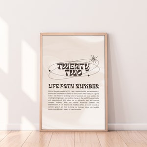 Life Path Number Twenty-Two | Printable Wall Art | Minimalist Home Decor | Digital Download Affirmation Print | 22 Numerology Poster