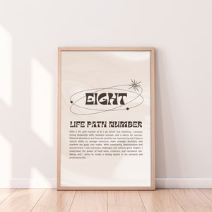 Life Path Number Eight | Printable Wall Art | Minimalist Home Decor | Digital Download Affirmation Print | Numerology Poster