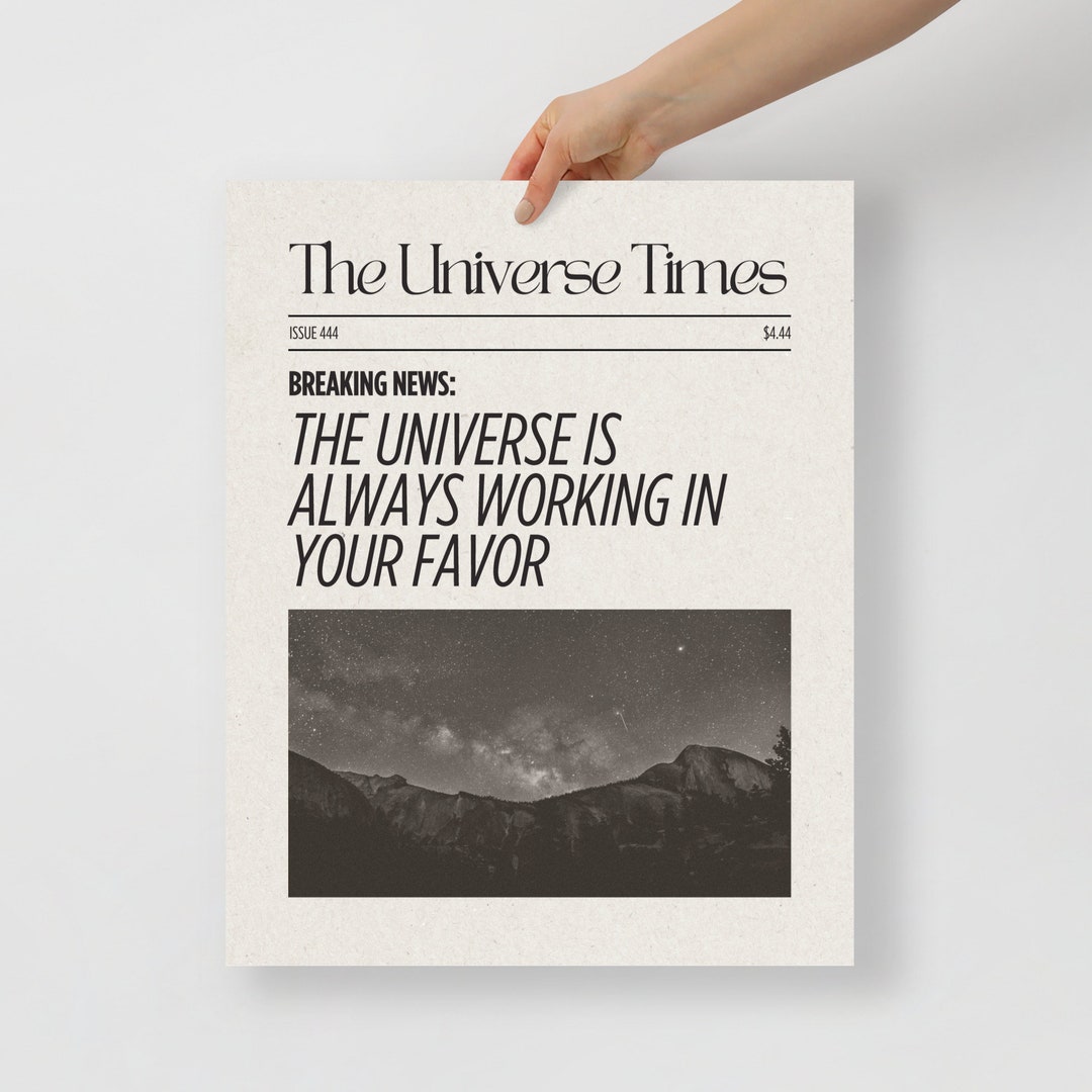 Retro Newspaper Poster | Trendy Wall Art | Universe Affirmation/quote ...