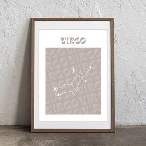 Virgo Zodiac Sign Poster | Astrology Printable Wall Art | Minimalist Home Decor | Digital Download