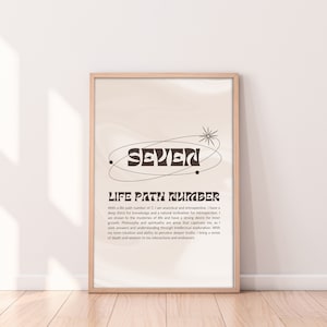Life Path Number Seven | Printable Wall Art | Minimalist Home Decor | Digital Download Affirmation Print | Numerology Poster