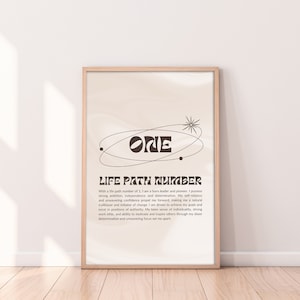 Life Path Number One | Printable Wall Art | Minimalist Home Decor | Digital Download Affirmation Print | Numerology Poster
