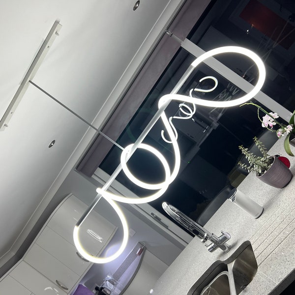 LED neon chandelier, neon tube led lamp, pendant lamps, bedroom lighting, dining room lights