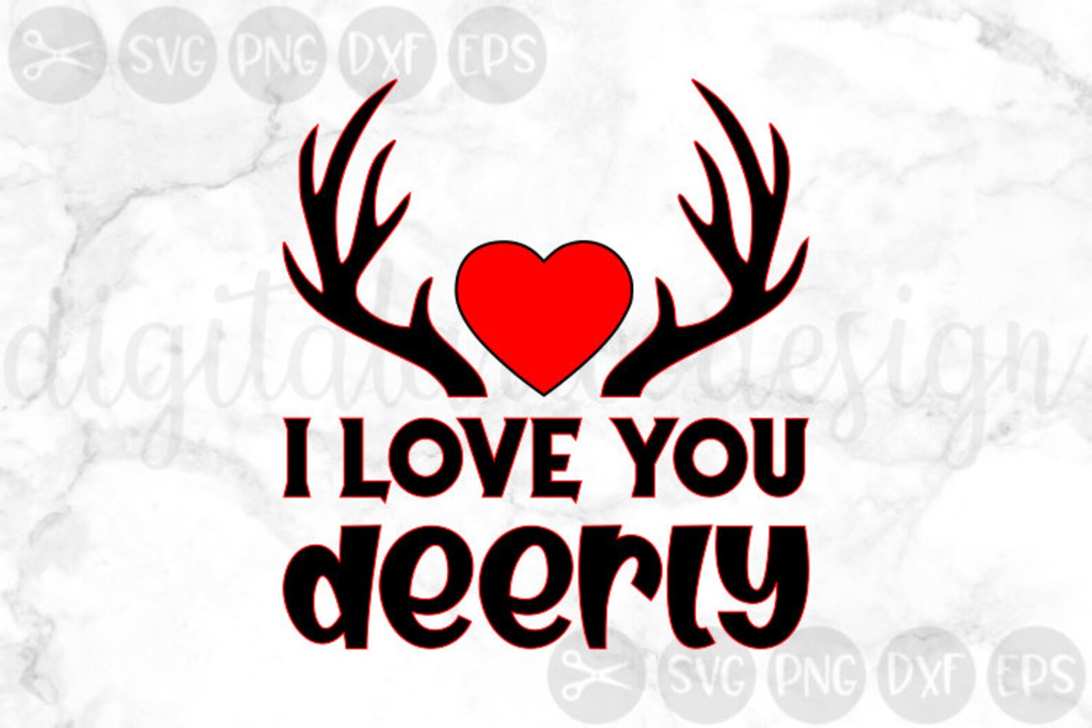 I Love You Deerly, I Love You, Deer, Dear, Antlers, Valentine's Day ...