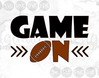 Game On, Football, Game, Sports, Ball, Game Day, Cut File, SVG, PNG, DXF, for Silhouette and Cricut