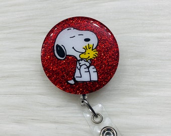 Peanuts Cartoon Charlie Brown and Snoopy Retractable ID Badge Holder ...