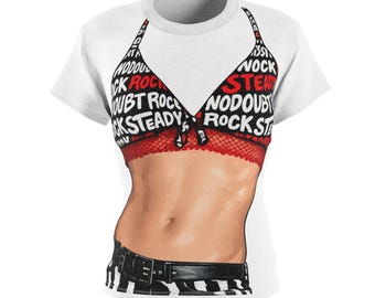 Gwen Stefani Rocksteady Bikini Top Print Tee | No Doubt Sphere Shirt