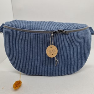 Bauchtasche Hipbag Cord Crossbag Handmade jeansblau Schultertasche Muttertag Frau Tochter Mädchen Schultergurt  26cmx16,5cm