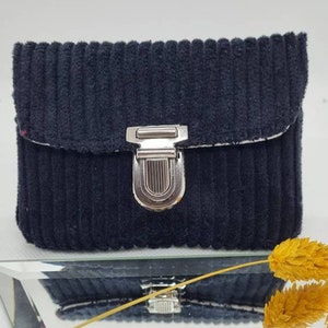 Kleiner Geldbeutel mit Schnappverschluß, schwarz  Cord, Kleine Geschenke zum Geburtstag, Einschulung, Frau